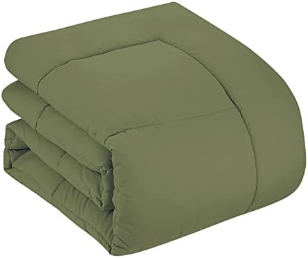 7 Piece Comforter Set Bag Solid Color All Season Soft Down Alternative Blanket & Luxurious Microfiber Bed Sheets, Sage, Queen (Pack of 4) - image 10