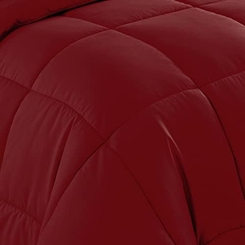 7 Piece Comforter Set Bag Solid Color All Season Soft Down Alternative Blanket & Luxurious Microfiber Bed Sheets, Red, Twin (Pack of 4, 28 Count Total) - image 11