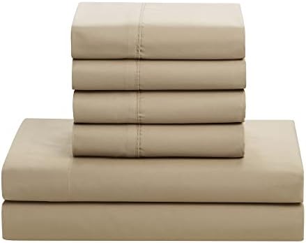 7 Piece Comforter Set Bag Solid Color All Season Soft Down Alternative Blanket & Luxurious Microfiber Bed Sheets, Taupe, King (Pack of 3) - image 12