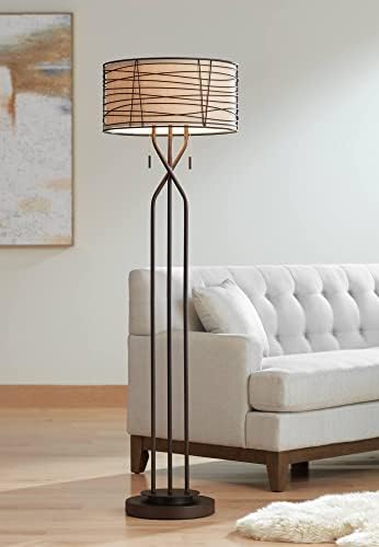 Marlowe 60 1/2" Tall Bronze Woven Metal Floor Lamp - image 10