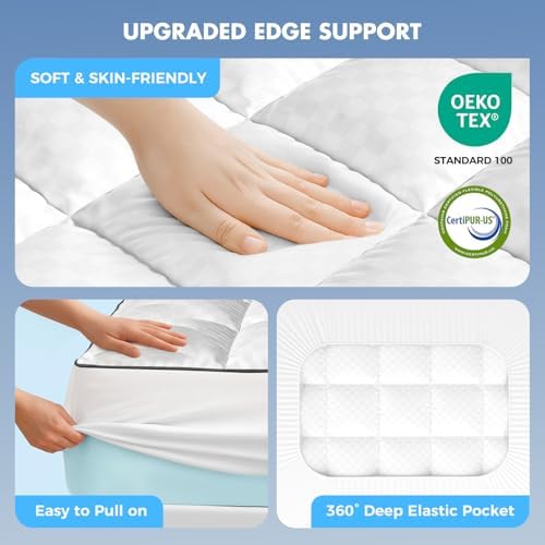 Layer Memory Foam Mattress Topper, Queen Mattress Pad, 4 Inch - image 12