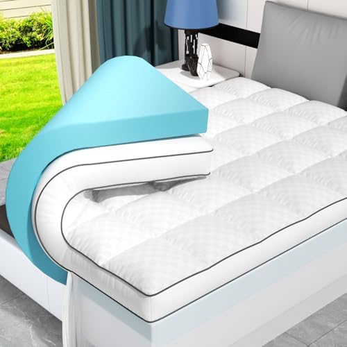 Layer Memory Foam Mattress Topper, Queen Mattress Pad, 4 Inch - image 10