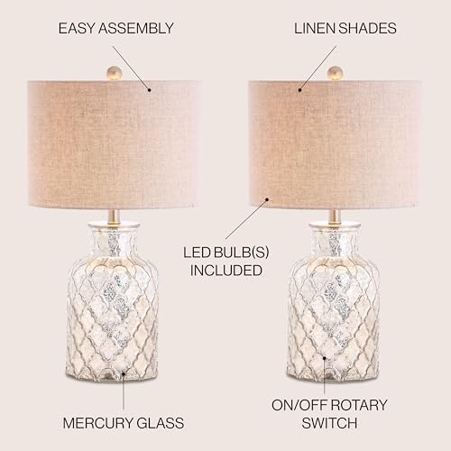 Alvord 24.5" Glass Table Lamp, Mercury Silver, Set of 2 - image 12