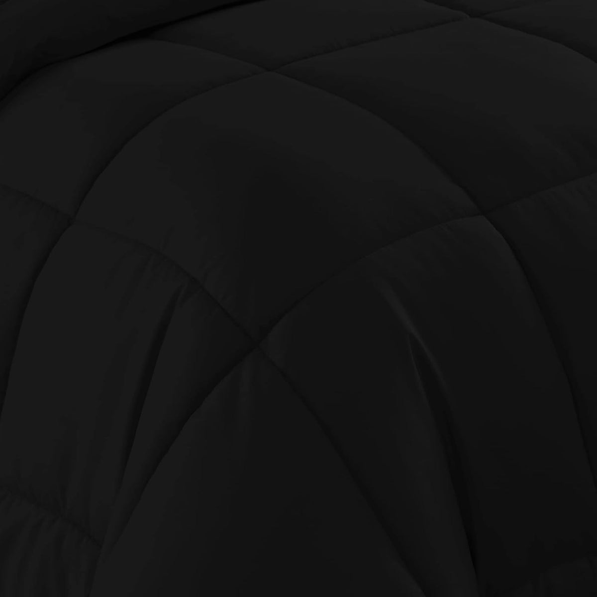 7 Piece Comforter Set Bag Solid Color All Season Soft Down Alternative Blanket & Luxurious Microfiber Bed Sheets, Black, King (Pack of 3) - image 4