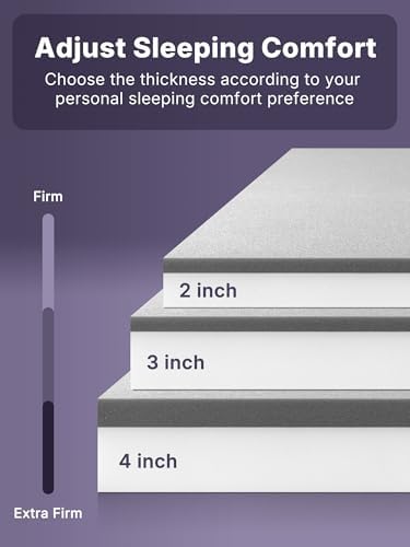 3 Inch Queen Size Extra Firm Mattress Topper, High Density Foam - image 11