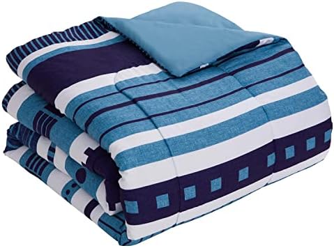 7 Piece Comforter Set Bag Solid Color All Season Soft Down Alternative Blanket & Luxurious Microfiber Bed Sheets, Marino, Full (Pack of 4, 28 Count Total) - image 11