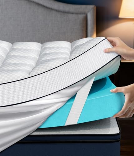 Queen 4 Inch Dual Layer Memory Foam Mattress Topper, Cooling Gel Pad - image 11