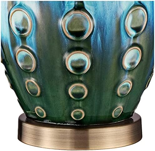 26 1/2" Tall Table Lamps Set of 2 Modern Ceramic Teal Mid Century - image 11