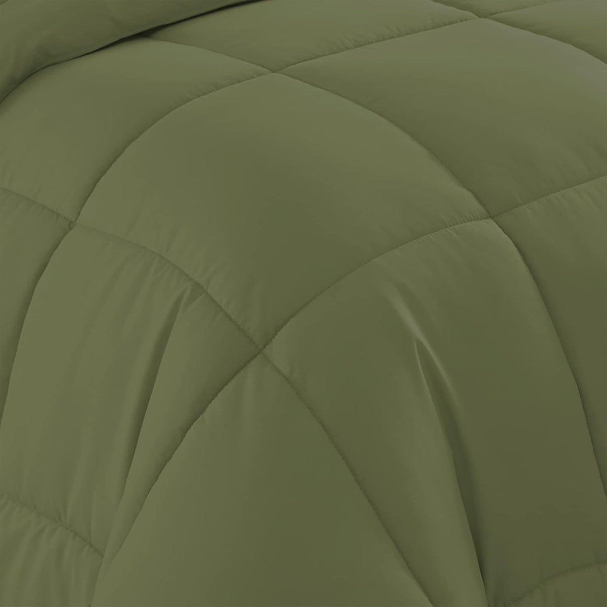 7 Piece Comforter Set Bag Solid Color All Season Soft Down Alternative Blanket & Luxurious Microfiber Bed Sheets, Sage, Queen (Pack of 4) - image 4