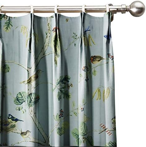 Rural Pastoral Print Extra Wide Window Curtain 100" W x 96" L, Pinch Pleated Blackout Lining Darpes Panel Bedroom Living Room Hotel Restaurant (1 Panel), Teal - image 12