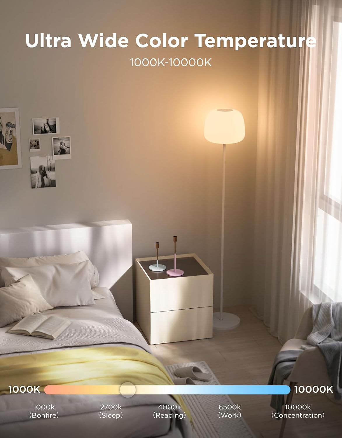Lantern Floor Lamp, Halo Gradient RGBIC Smart Corner Lamp for Bedroom - image 5