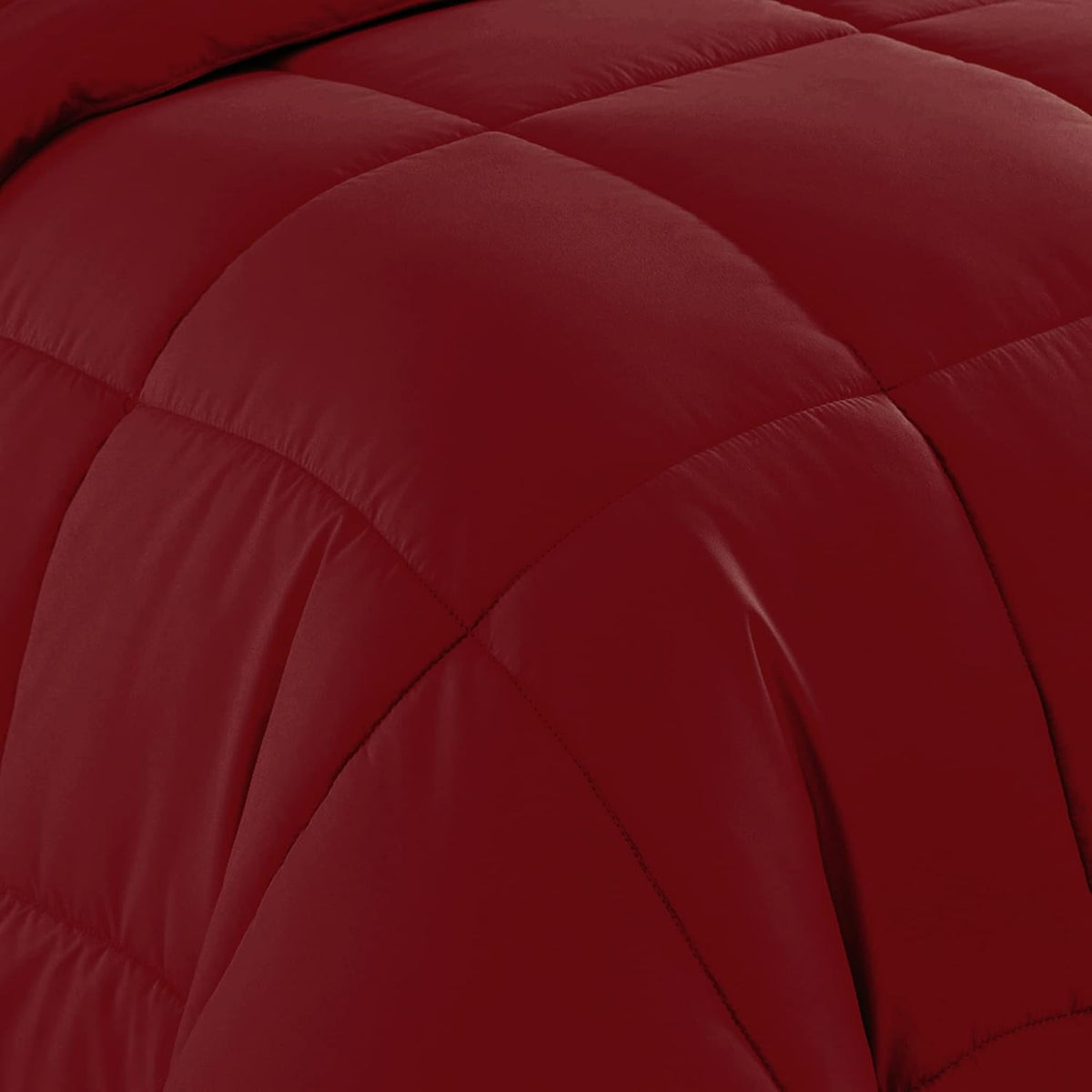 7 Piece Comforter Set Bag Solid Color All Season Soft Down Alternative Blanket & Luxurious Microfiber Bed Sheets, Red, Twin (Pack of 4, 28 Count Total) - image 4