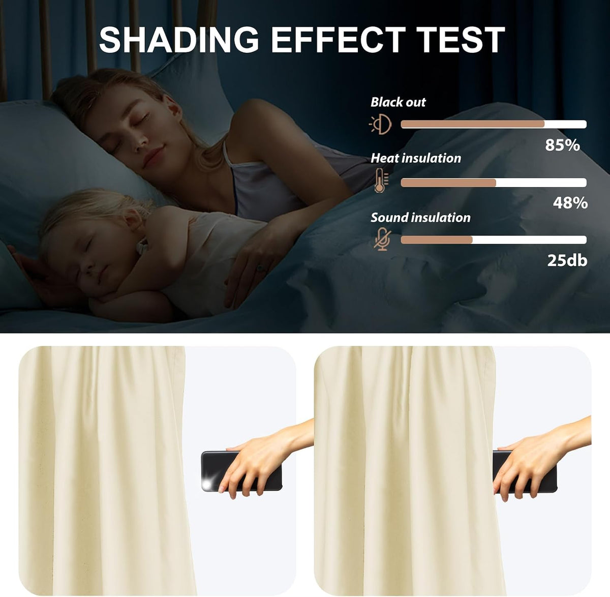 Room Divider Blackout Curtains & Ceiling Curtain Track Set Wall Mount Extra Wide Track Curtains Flexible Sliding Curtain Rod Room Separation Privacy（W 216 x H 96 in Beige Drape & Black Rail） - image 6
