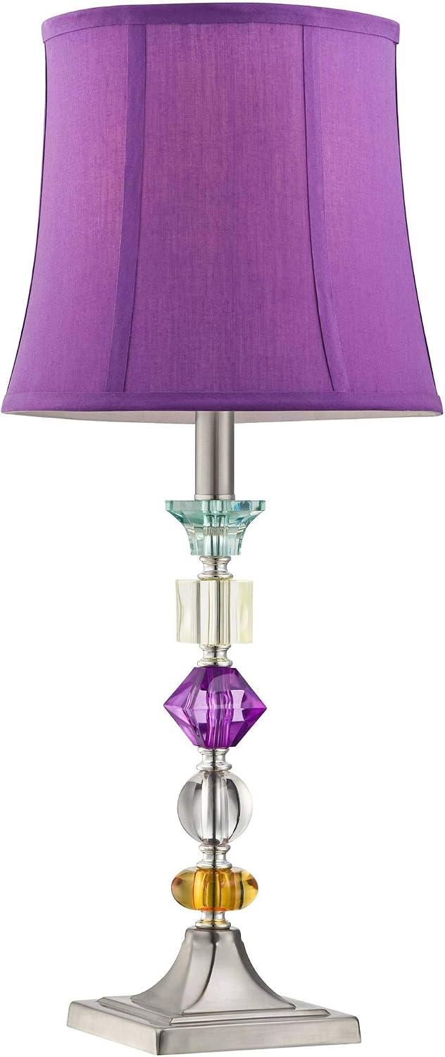 25 1/2" High Brushed Nickel Table Lamps Set of 2 Stacked Acrylic Gem - image 6