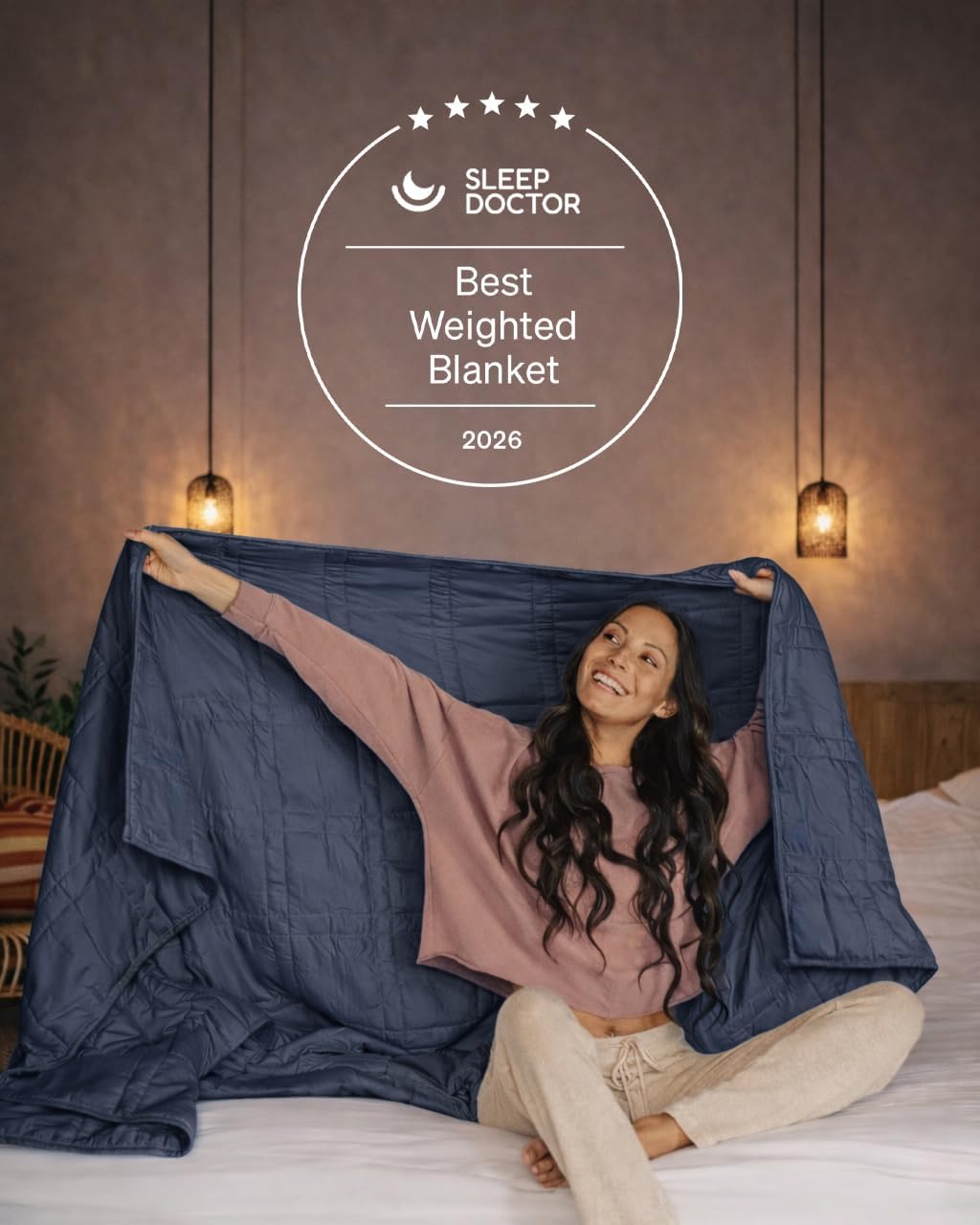 Weighted Blanket for Adults 20 lb Full/Queen (Navy Blue, 60"x80") - image 7
