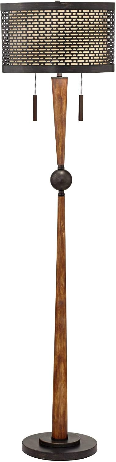 Hunter 64" Tall Rustic Modern Floor Lamp Living Room - image 2