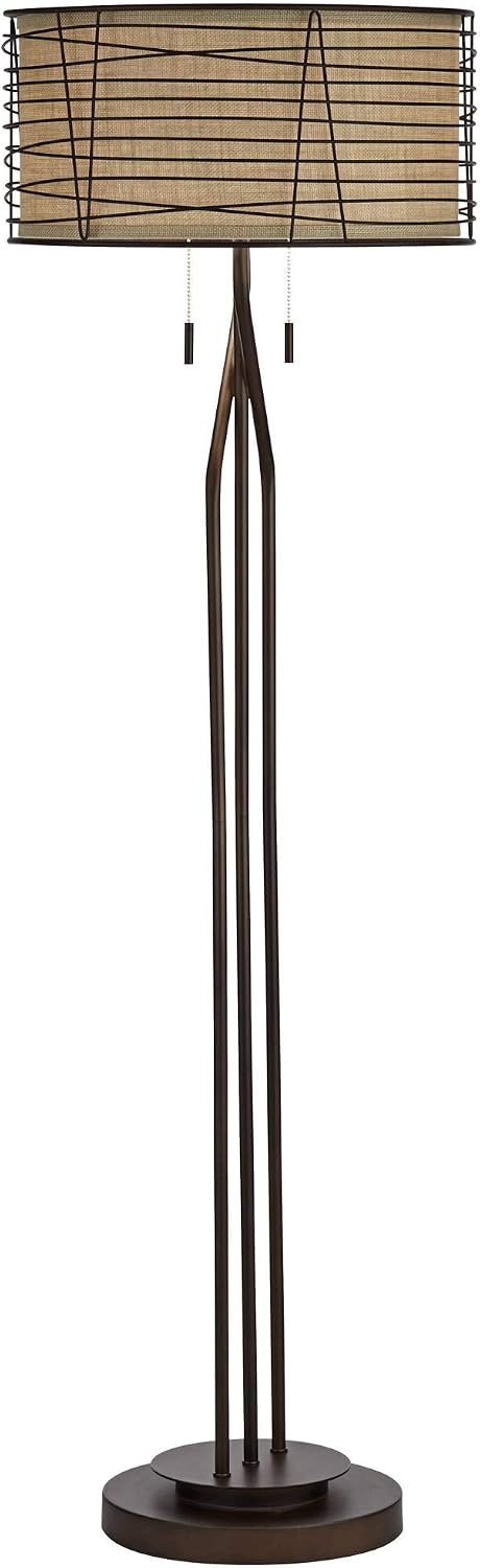 Marlowe 60 1/2" Tall Bronze Woven Metal Floor Lamp - image 7