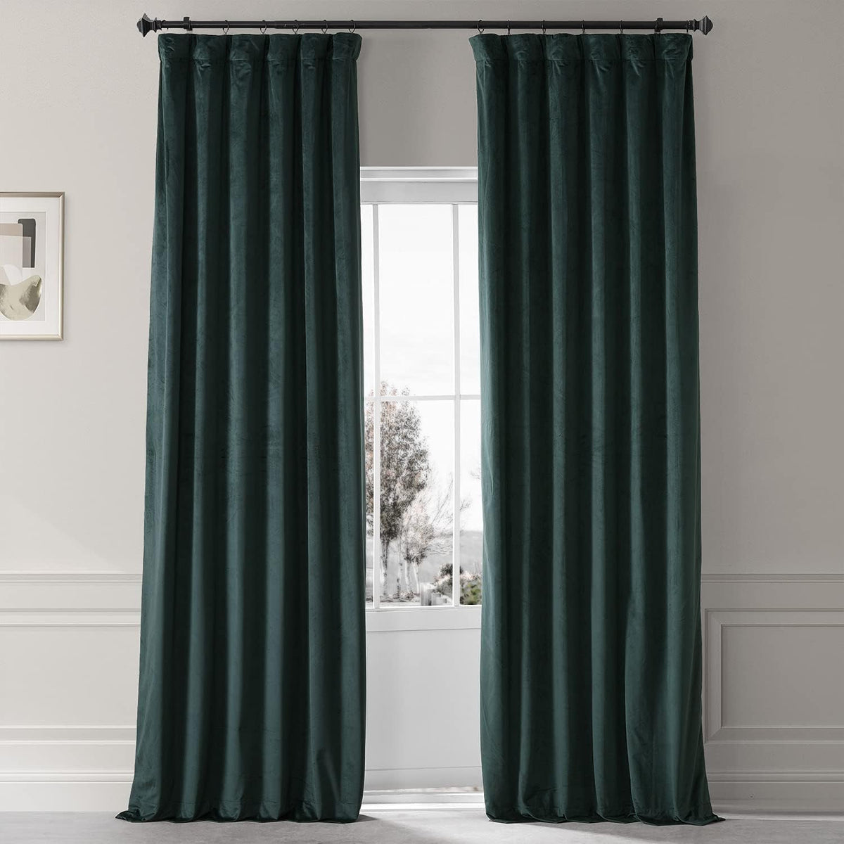 Extra Wide Plush Velvet Blackout Curtains (1 Panel) 100W X 84L, Diva Cream - image 12
