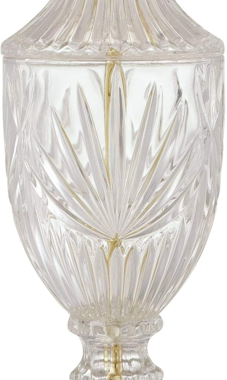 26 1/2" Tall Table Lamps Set of 2 Gold Brass Cut Clear Glass Urn - image 6