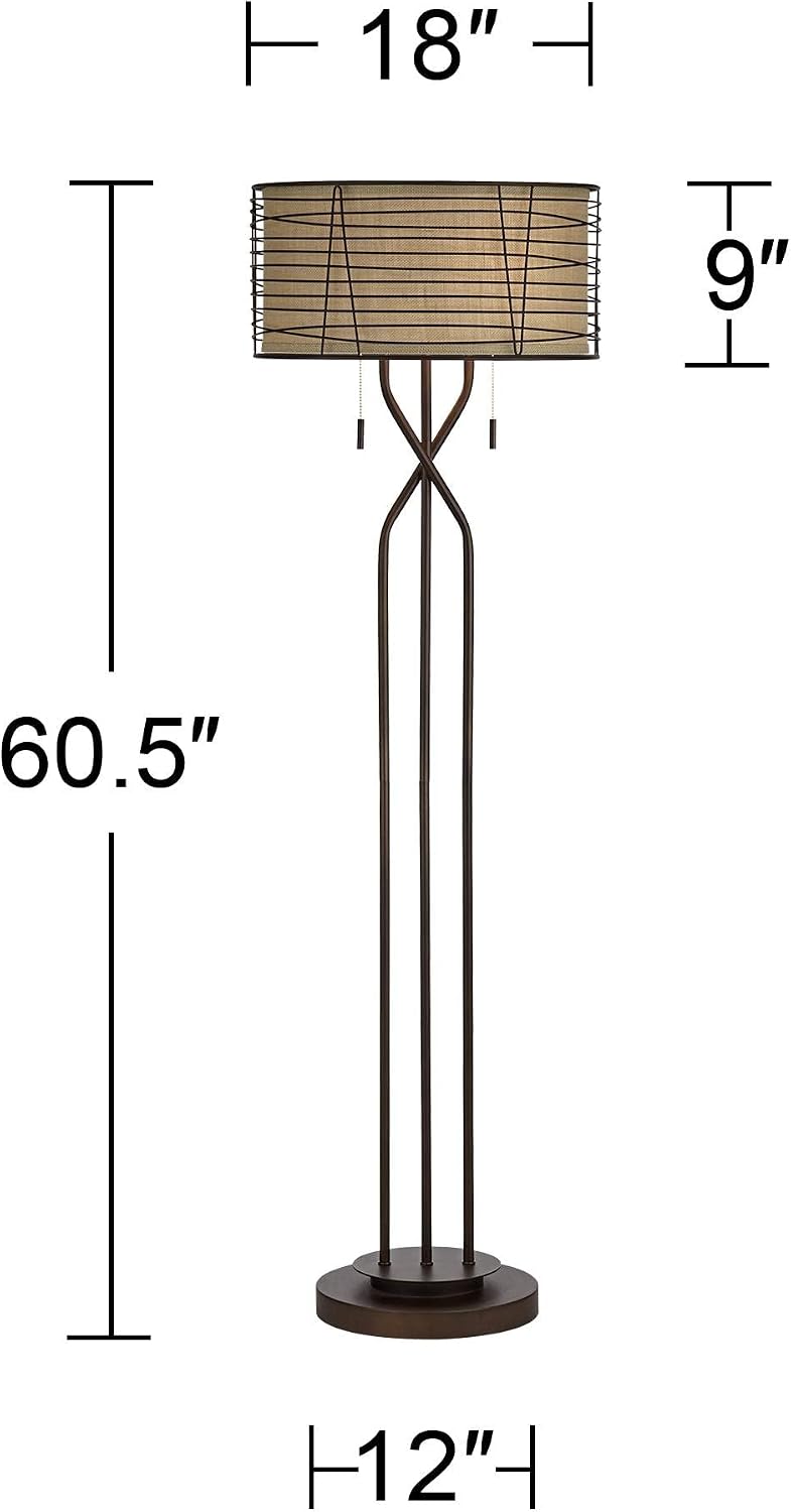 Marlowe 60 1/2" Tall Bronze Woven Metal Floor Lamp - image 4