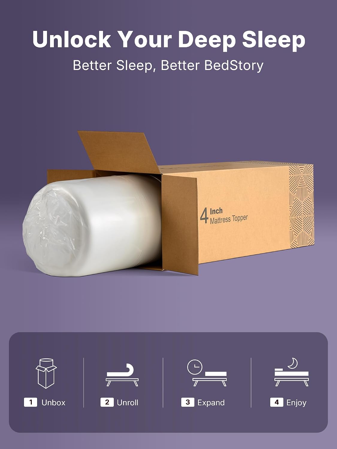 3 Inch Queen Size Extra Firm Mattress Topper, High Density Foam - image 5