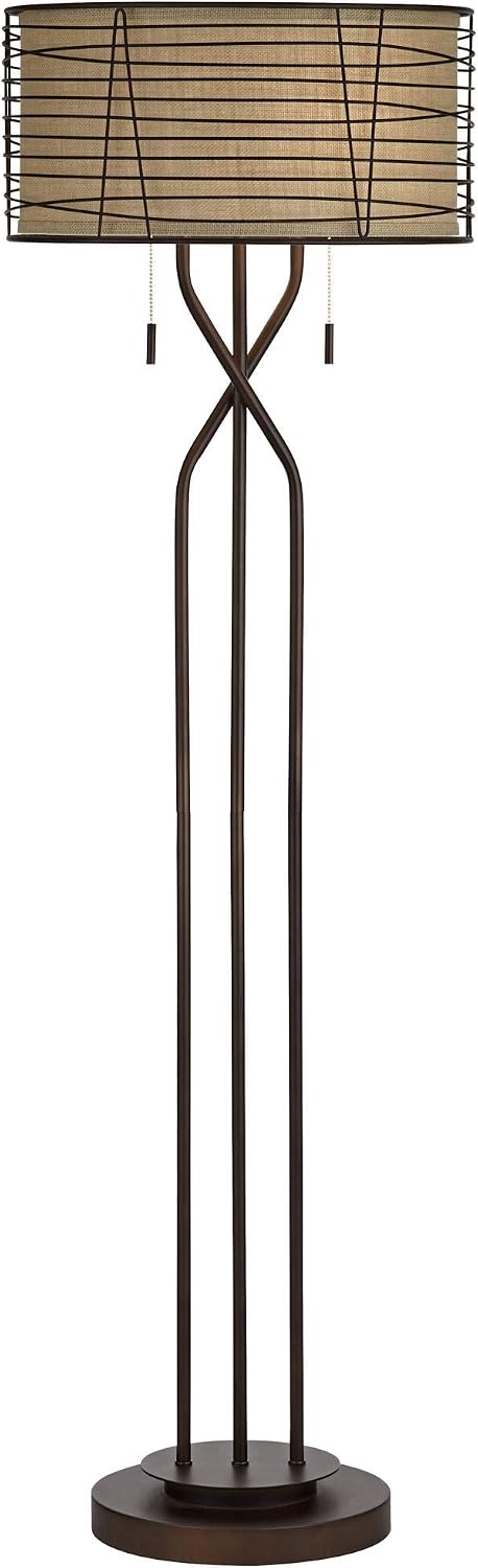 Marlowe 60 1/2" Tall Bronze Woven Metal Floor Lamp - image 2