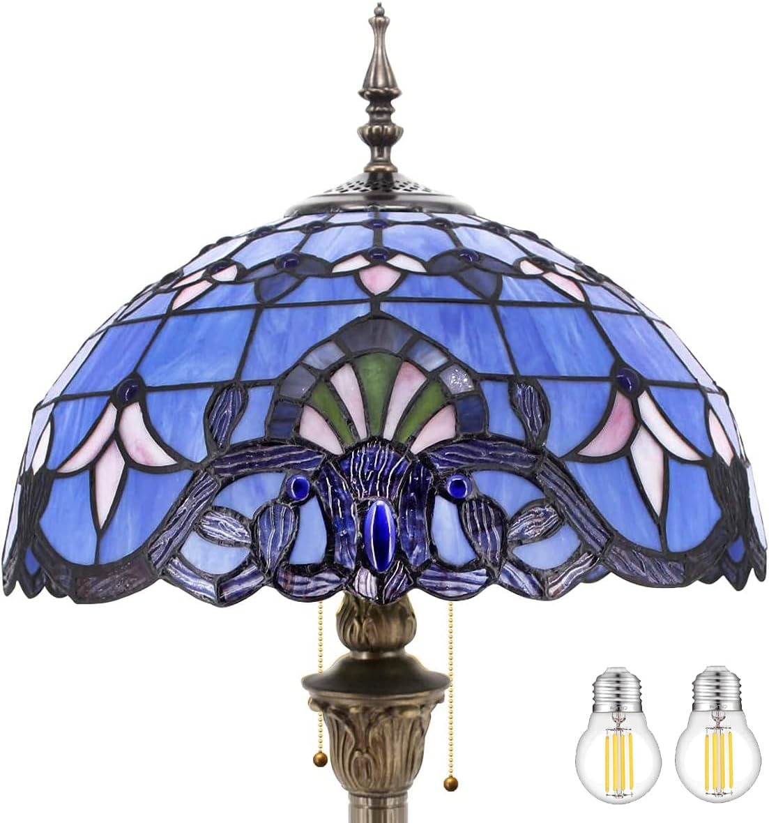 Tiffany Floor Lamp 64 Inch Stained Glass Standing Reading Light