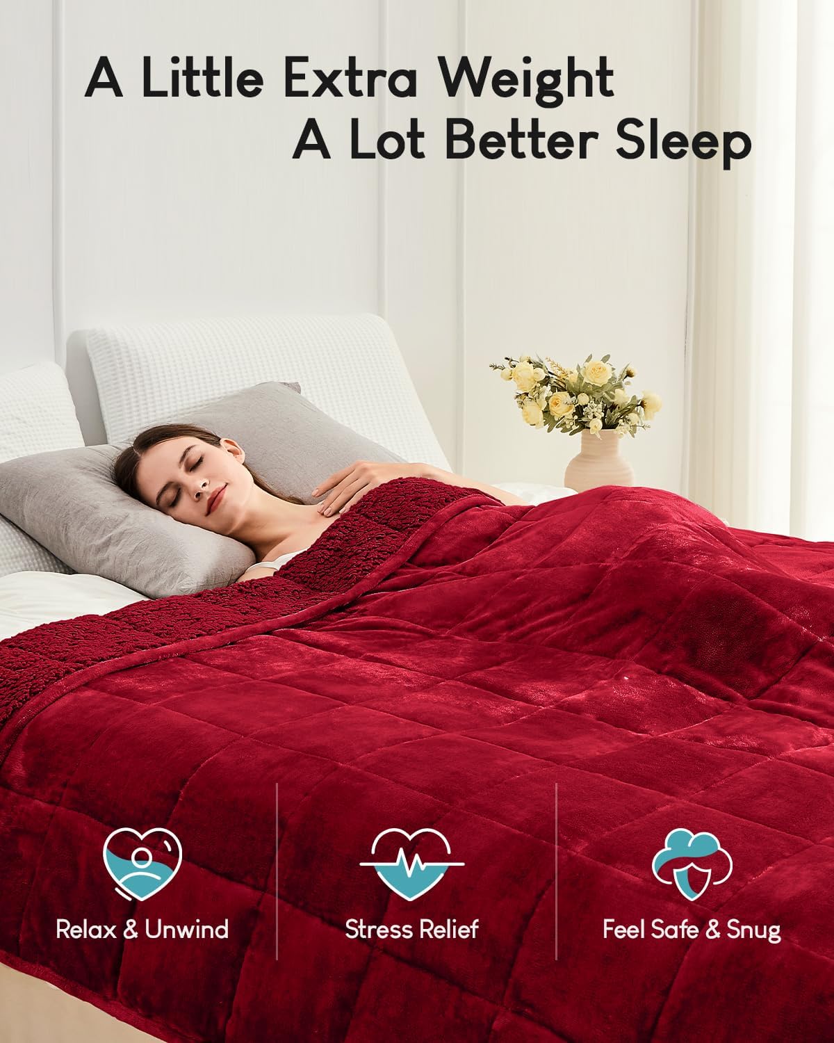 Weighted Blanket 20lbs for Adults King Queen Size 90"x90" Soft - image 10