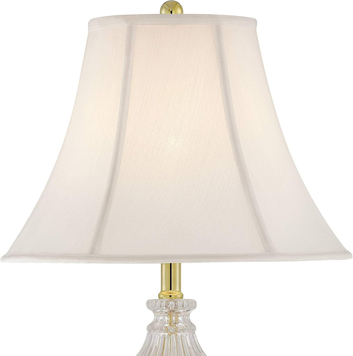 26 1/2" Tall Table Lamps Set of 2 Gold Brass Cut Clear Glass Urn - image 8