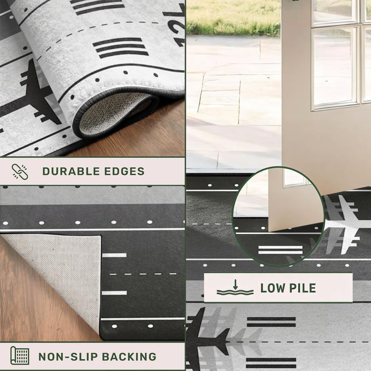 Airport Runway Runner Rugs Airplane Road Carpet 3.3x10ft - image 5