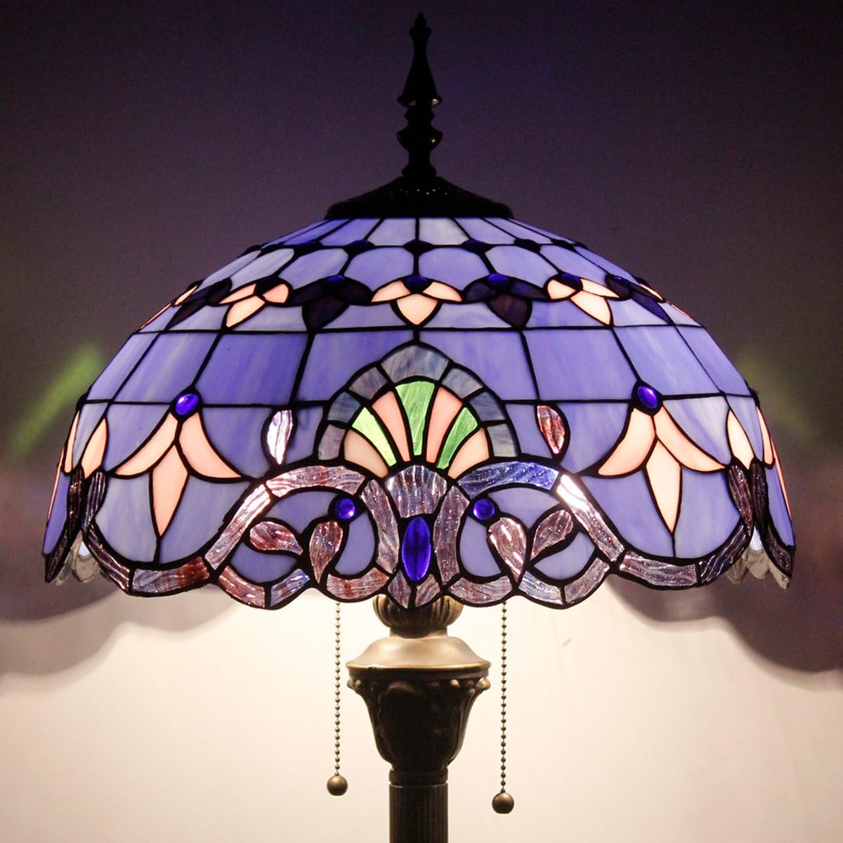 Tiffany Floor Lamp 64 Inch Stained Glass Standing Reading Light - image 3
