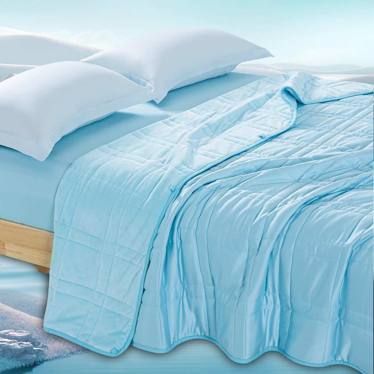 Queen Size Weighted Blanket 80''x87''(30lbs, Double-Sided), Warm Short Plush and Cool Tencel Fabric Reversible Weighted Blanket for Adult - Carry Bag Included - image 12