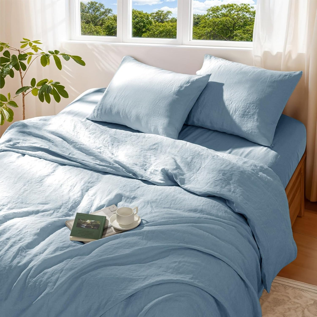 100% Pure Linen Duvet Cover Set 3 Pcs Soft Comforter Cover Sets King Size - image 11