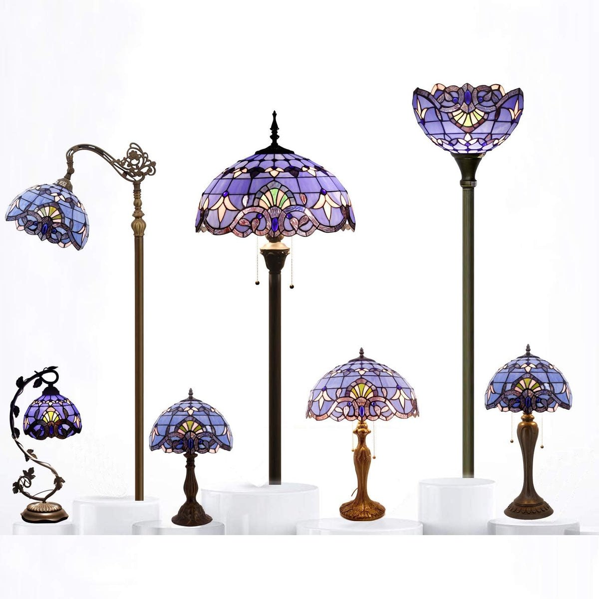 Tiffany Floor Lamp 64 Inch Stained Glass Standing Reading Light - image 9