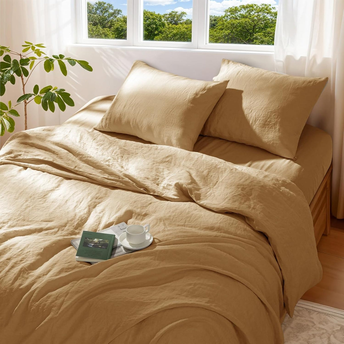 100% Pure Linen Duvet Cover Set 3 Pcs Soft Comforter Cover Sets King Size - image 9