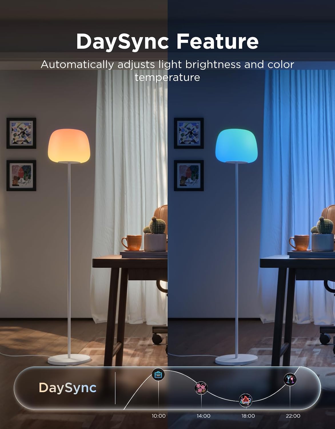 Lantern Floor Lamp, Halo Gradient RGBIC Smart Corner Lamp for Bedroom - image 6