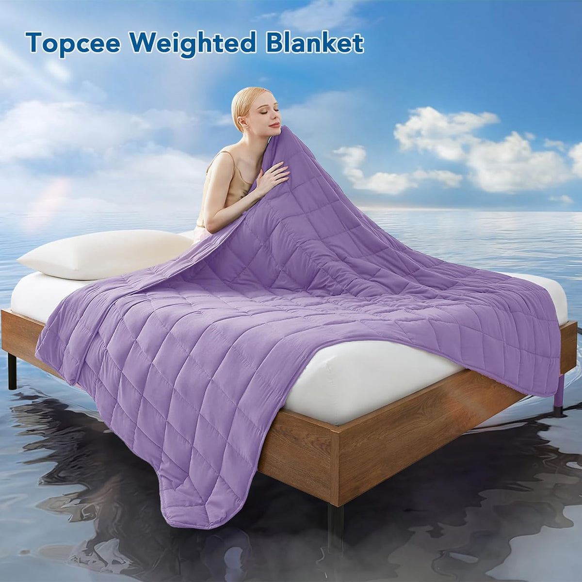 Knitted Weighted Blanket - 60"x80" 20lbs Queen Size Cooling Chunky Knit Heavy Blanket for Adults Cable Yarn Knit Decorative No Beads Soft Cozy and Cooling Weighted Throw Machine Washable - image 9