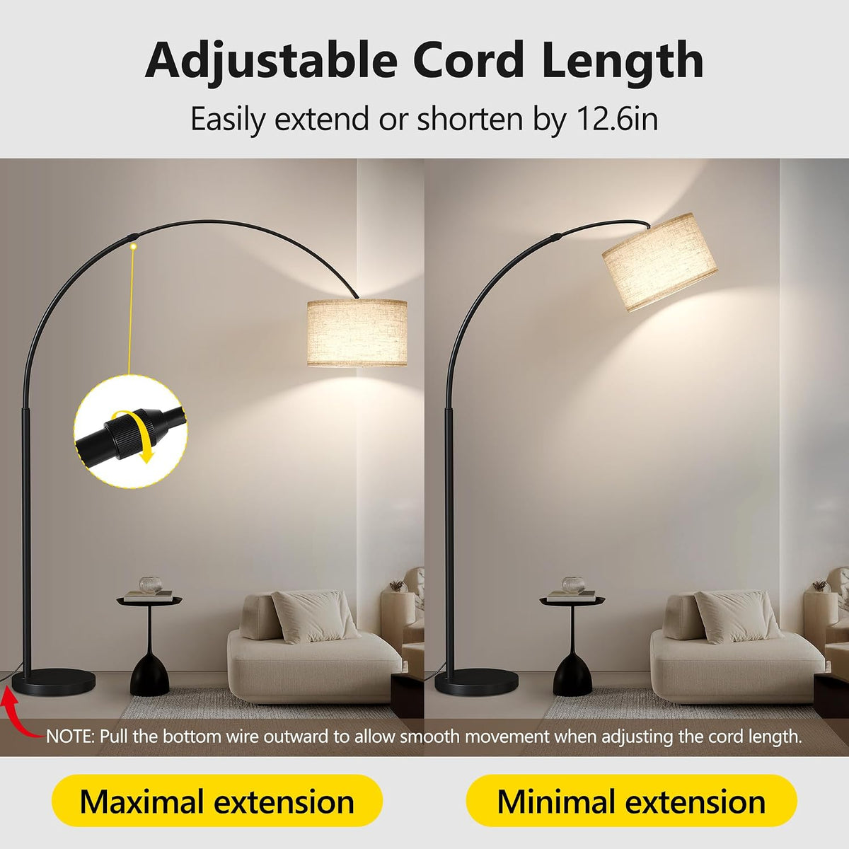 82" Tall Arc Floor Lamp for Living Room, Large Standing Arched Lamp - image 4