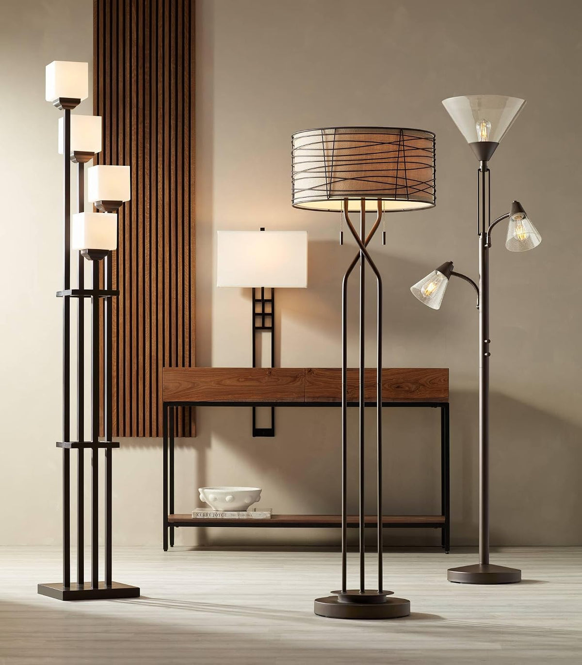 Marlowe 60 1/2" Tall Bronze Woven Metal Floor Lamp - image 9