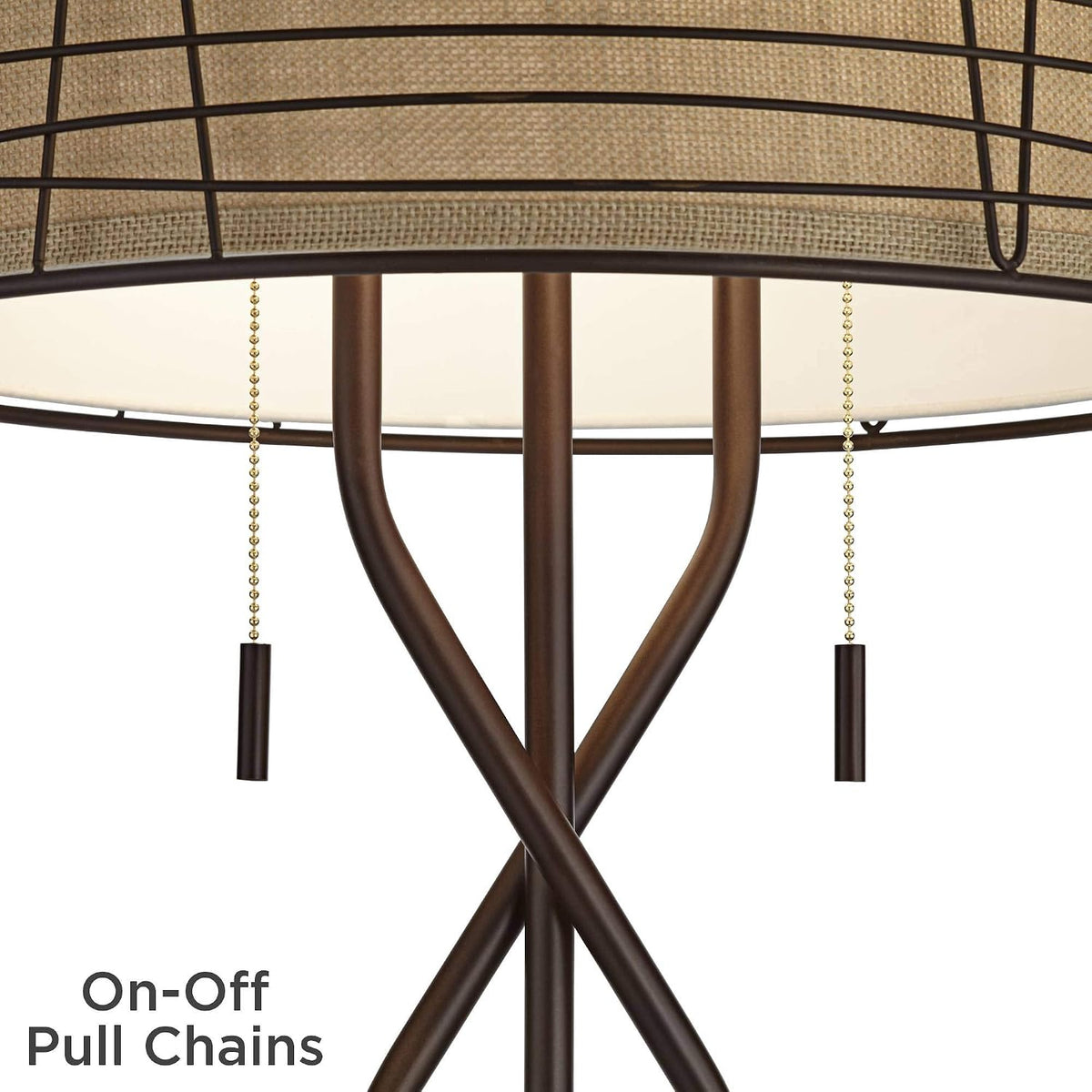Marlowe 60 1/2" Tall Bronze Woven Metal Floor Lamp - image 8