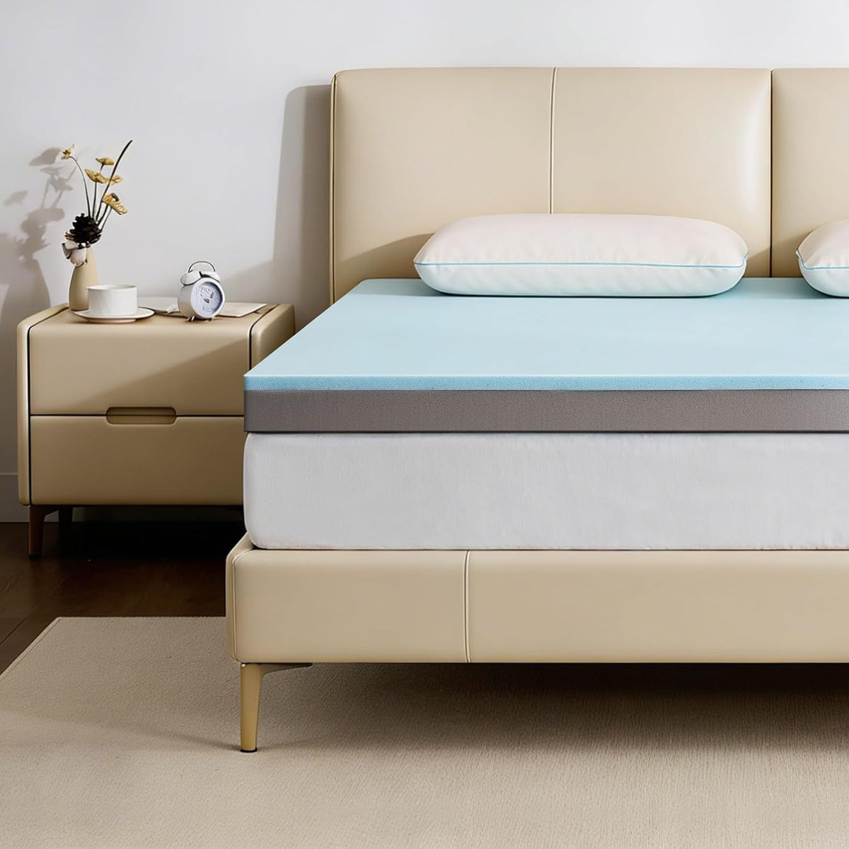 Extra Firm Mattress Topper Queen: 4" Dual Firmness Medium & Extra Firm - image 7
