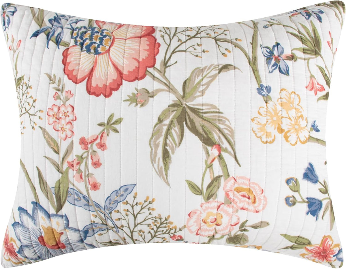 Maileen Quilt Set - King Quilt and Two King Shams - Floral - Bright Multi Color - Quilt (106x92in.) and Shams (20x36in.) - Reversible - Cotton - image 8