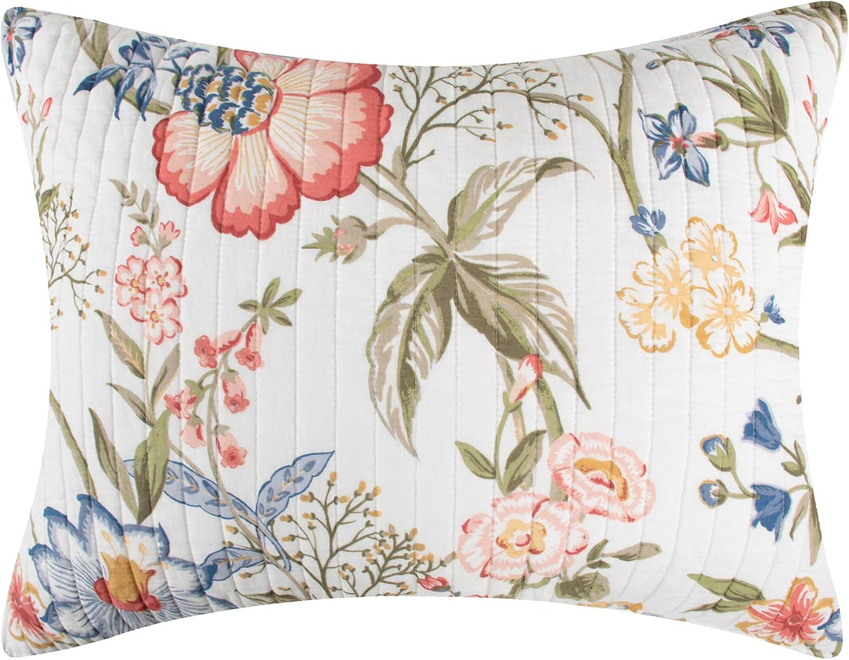 Maileen Quilt Set - King Quilt and Two King Shams - Floral - Bright Multi Color - Quilt (106x92in.) and Shams (20x36in.) - Reversible - Cotton - image 8