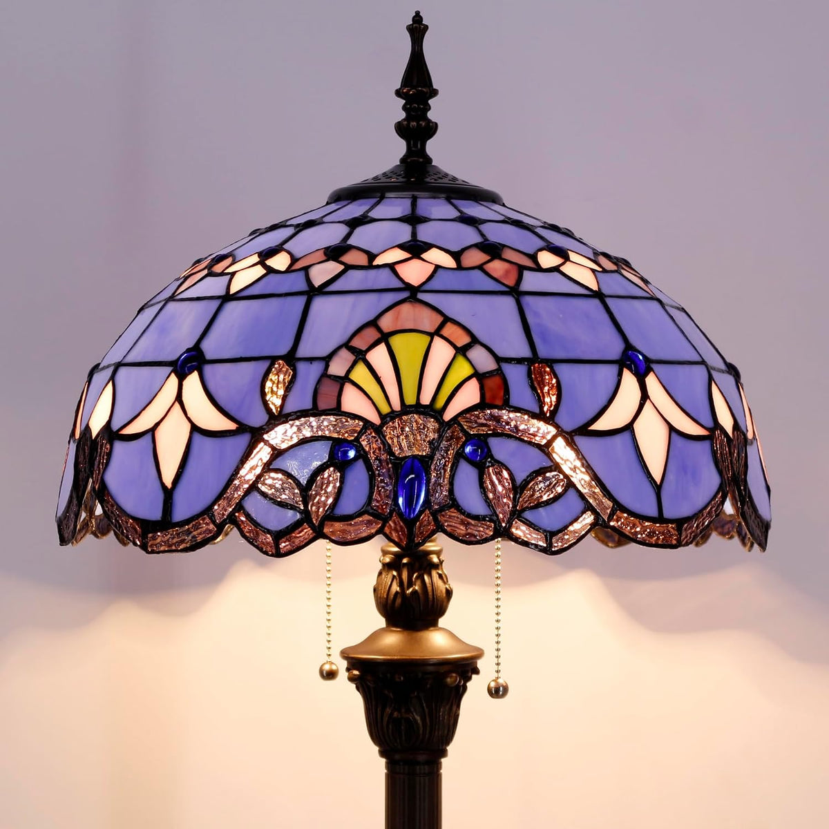 Tiffany Floor Lamp 64 Inch Stained Glass Standing Reading Light - image 8