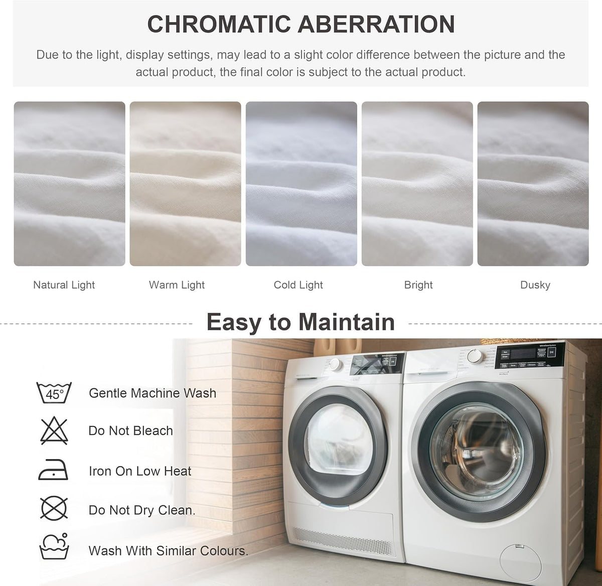100% Linen Duvet Cover Set, 3 PCS Natural French Flax White Ruffle Duvet Cover King Size, Breathable Comfy Linen Bedding Comforter Cover with 2 Pillowcases (White, 104"X92") - image 7