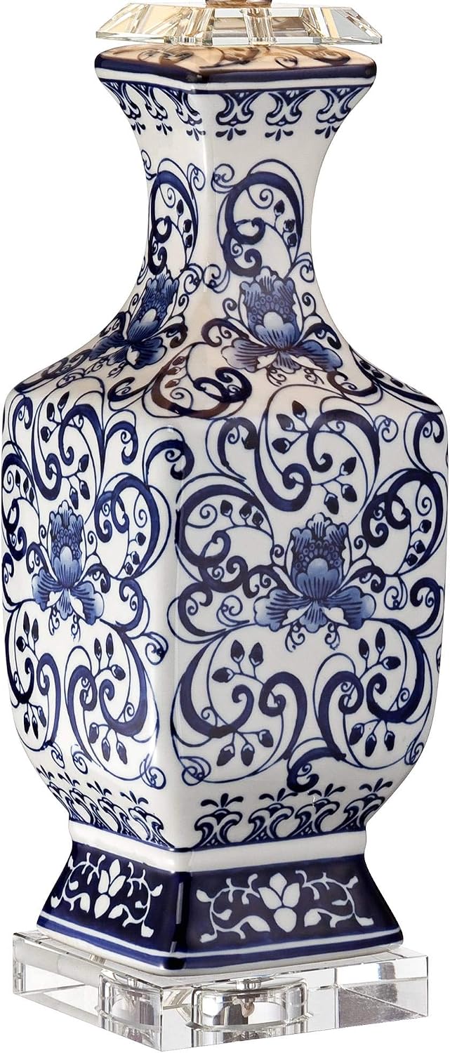 28" Tall Table Lamps Set of 2 Blue White Porcelain Jar Traditional - image 5