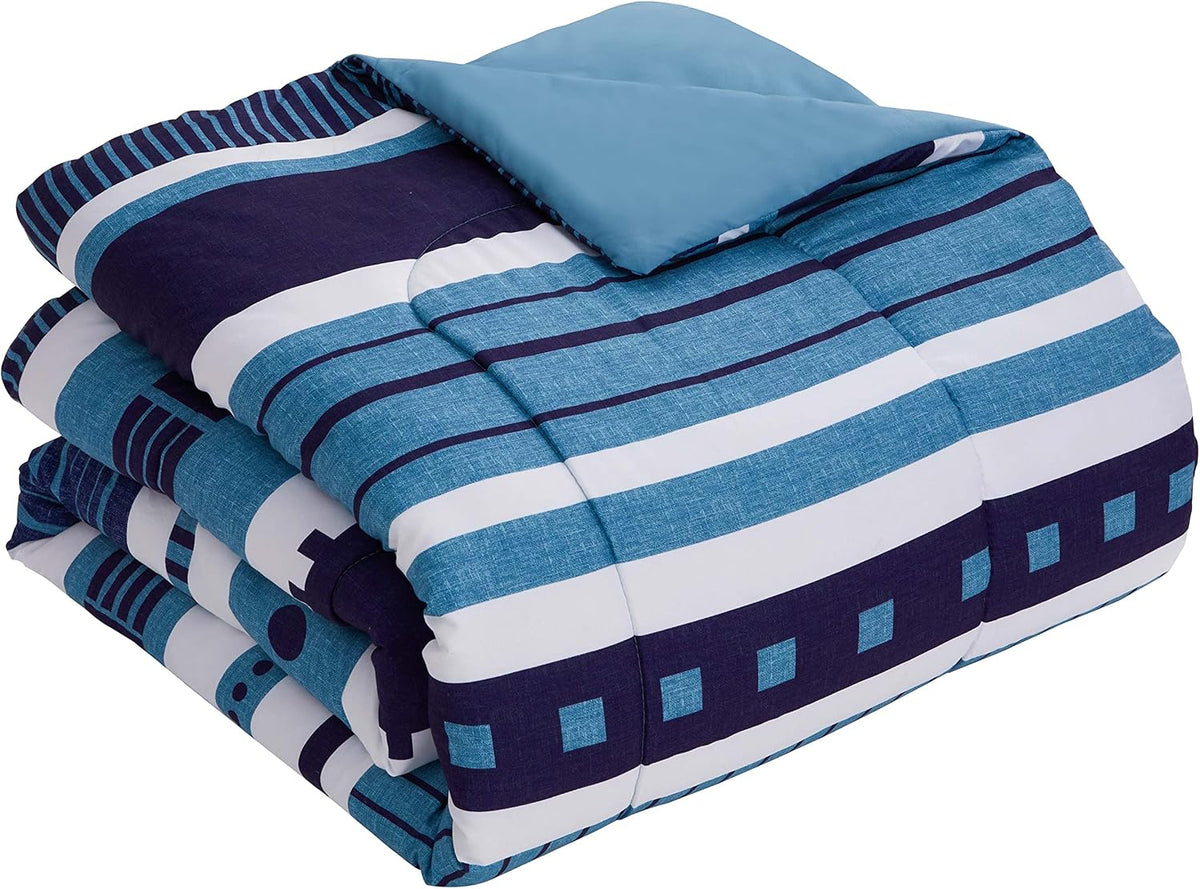7 Piece Comforter Set Bag Solid Color All Season Soft Down Alternative Blanket & Luxurious Microfiber Bed Sheets, Marino, Queen (Pack of 4, 28 Count Total) - image 5