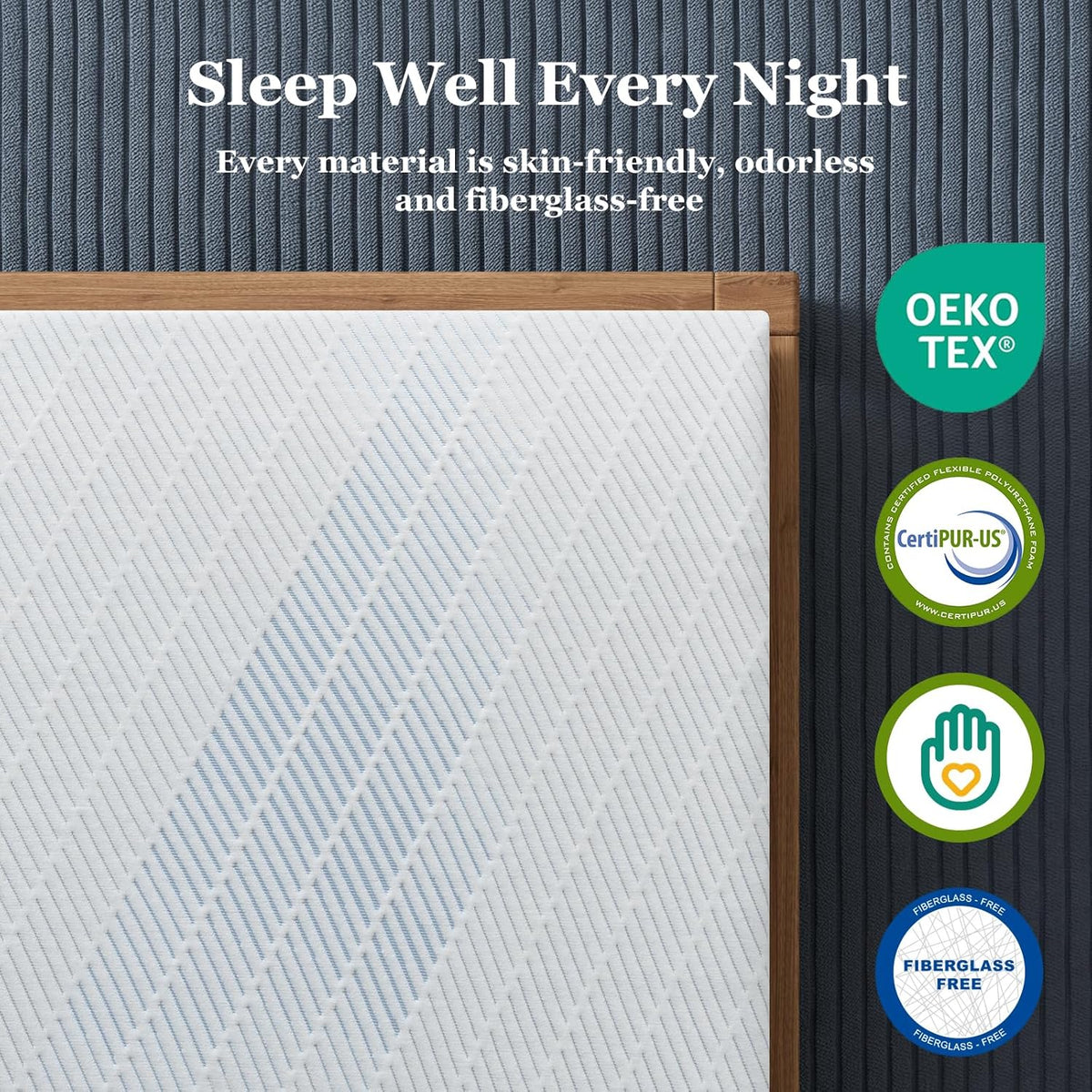 4 Inch Queen Size Extra Firm Mattress Topper, No Odor - image 2