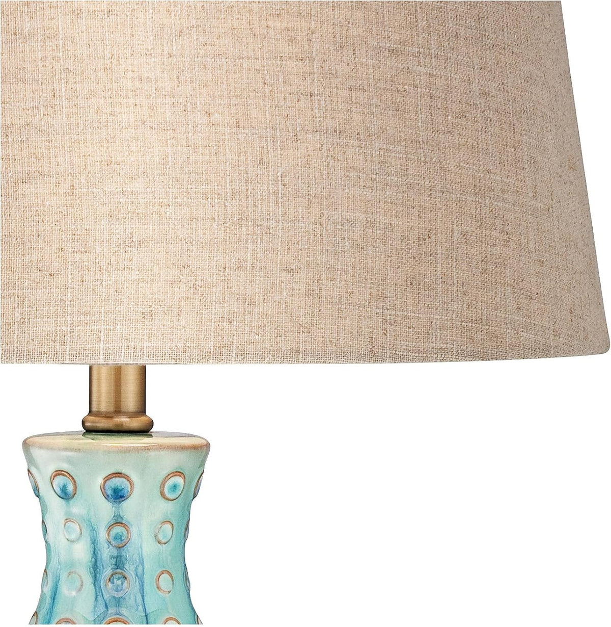 26 1/2" Tall Table Lamps Set of 2 Modern Ceramic Teal Mid Century - image 3