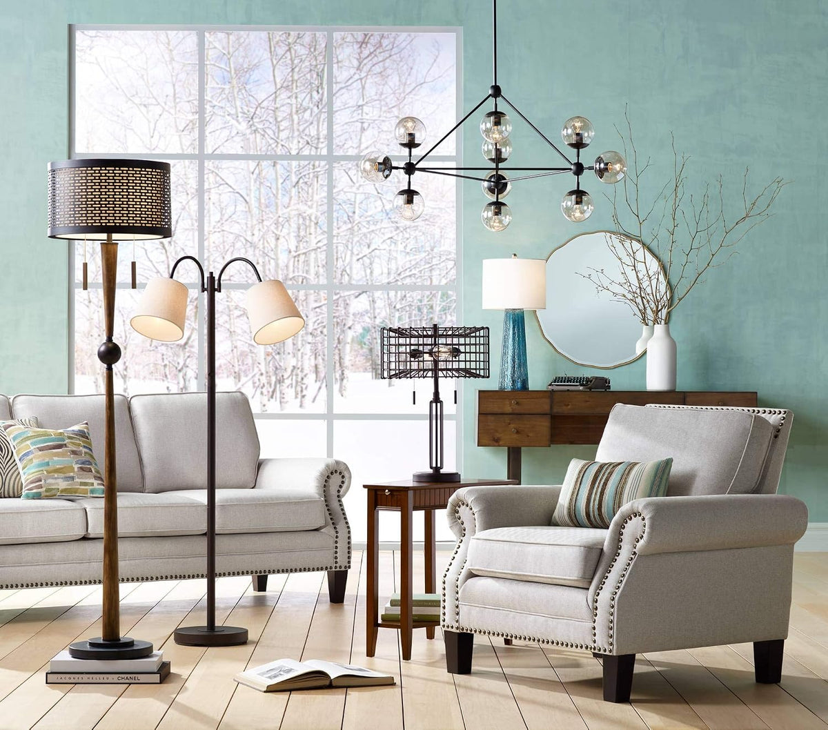 Hunter 64" Tall Rustic Modern Floor Lamp Living Room - image 7